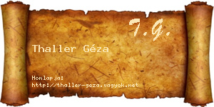 Thaller Géza névjegykártya